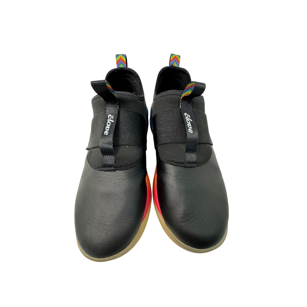 Clove Nursing Shoes Womens 9 Mens 7.5 Black Rainbow Slip On Sneakers‎ CL0025